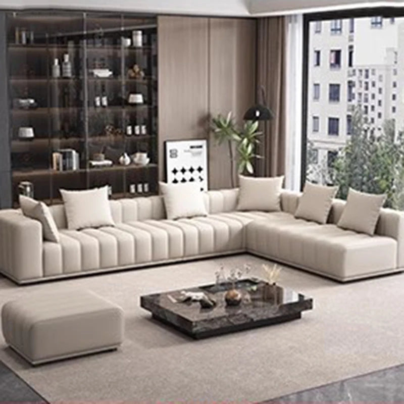 Floor Leather Living Room Sofas Couch Luxury Recliner Corner Pouf Living Room Sofas Lounge Bedroom Divano Postmodern Furniture
