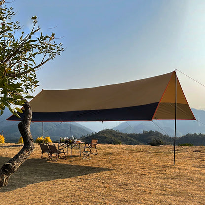 Oxford Large Tarp Waterproof 4x6m Sun Shelter Outdoor Camping Awning Tent Big Tarp Shade Canopy for Family Beach Hiking