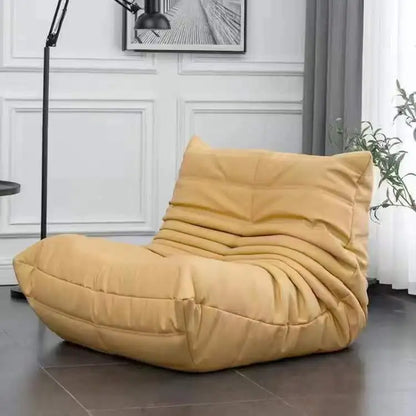 Single sofa living room bedroom lazy fabric leather leisure chair small apartment cream wind