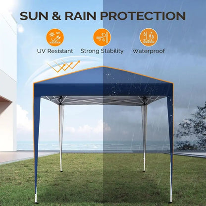 10x10 Up Tent with Sidewalls, Outdoor Gazebo Tent, Patio Event Tents Outdoor Event Shelter or Parties (Blue)