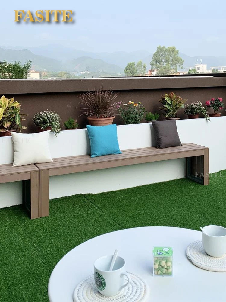 Table et chaise d'extérieur en bois et plastique, balcon de Style nordique pour cour de loisirs