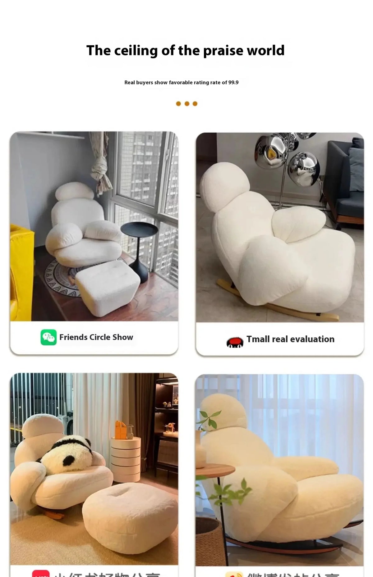 Modern Ergonomic White Chairs Minimalist Living Room Recliner Lounge Chairs Floor Bedroom Articulos Para El Hogar Home Decor