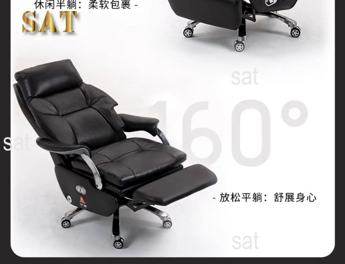 /Electric Leather Boss Chair Modern Design Comfortable Ergonomic Trendy Chair Swivel Arm Footrest Salon Silla Oficina Furniture
