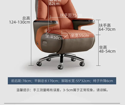 L-J Heating Massage Office Chairs Ventilation Leather Relaxing Portable Desk Chair Recliner Nordic Comfy Silla Home Office
