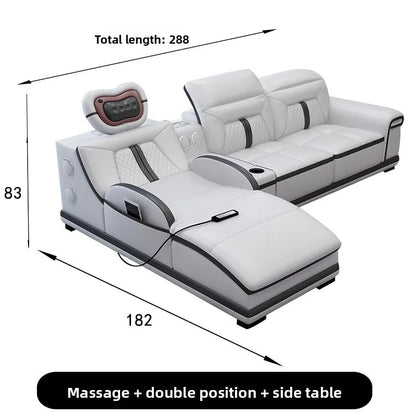 Electric Recliner Sofa with Massage Function Modern Minimalist Sectional Sofa for Large Living Room Smart Multi Functional Couch