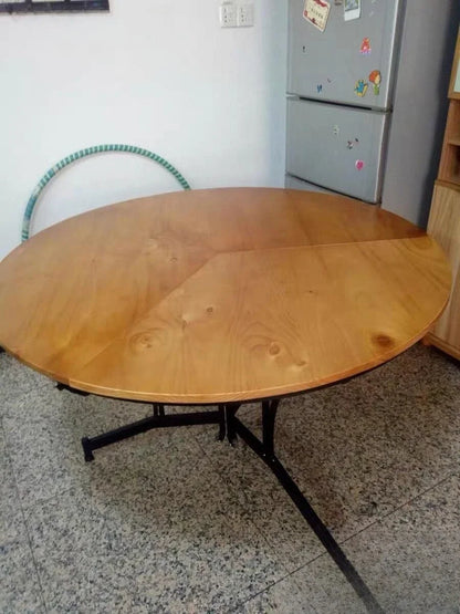 Solid wood foldable dining table