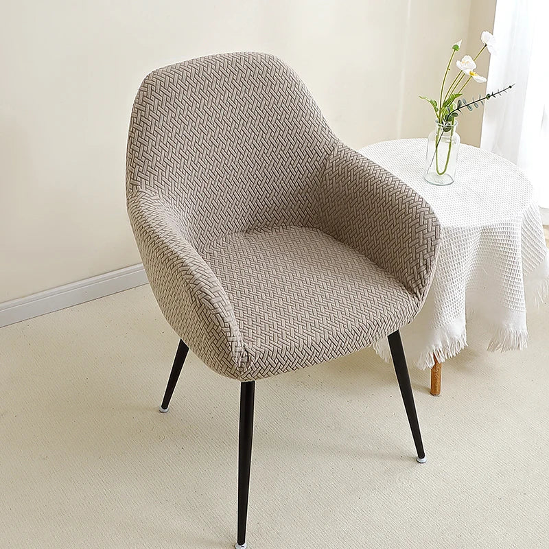 1/2pcs Jacquard Chair Covers High Arm Dining Chair Cover Elastic Chair Seat Slipcover Protector for Wedding Living Room Home