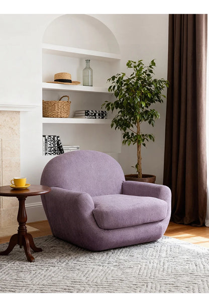 French rotating large single sofa chair designer blue living room leisure balcony bedroom single chair lazy swivel chair