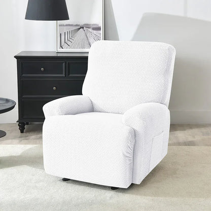 1/2/3 Seater Recliner Sofa Cover Jacquard Solid Color Stretch Couch Coushion Solid Color Sofa Slipcover for Living Room Home
