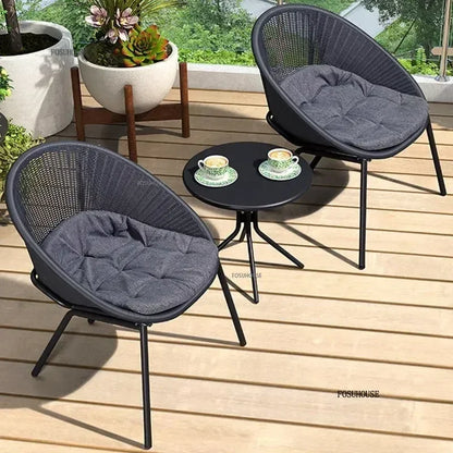 Outdoor Rattan Chair Garden Furniture Set Household Outdoor Balcony Leisure Table and Chair Three-piece Set Mini Coffee Table