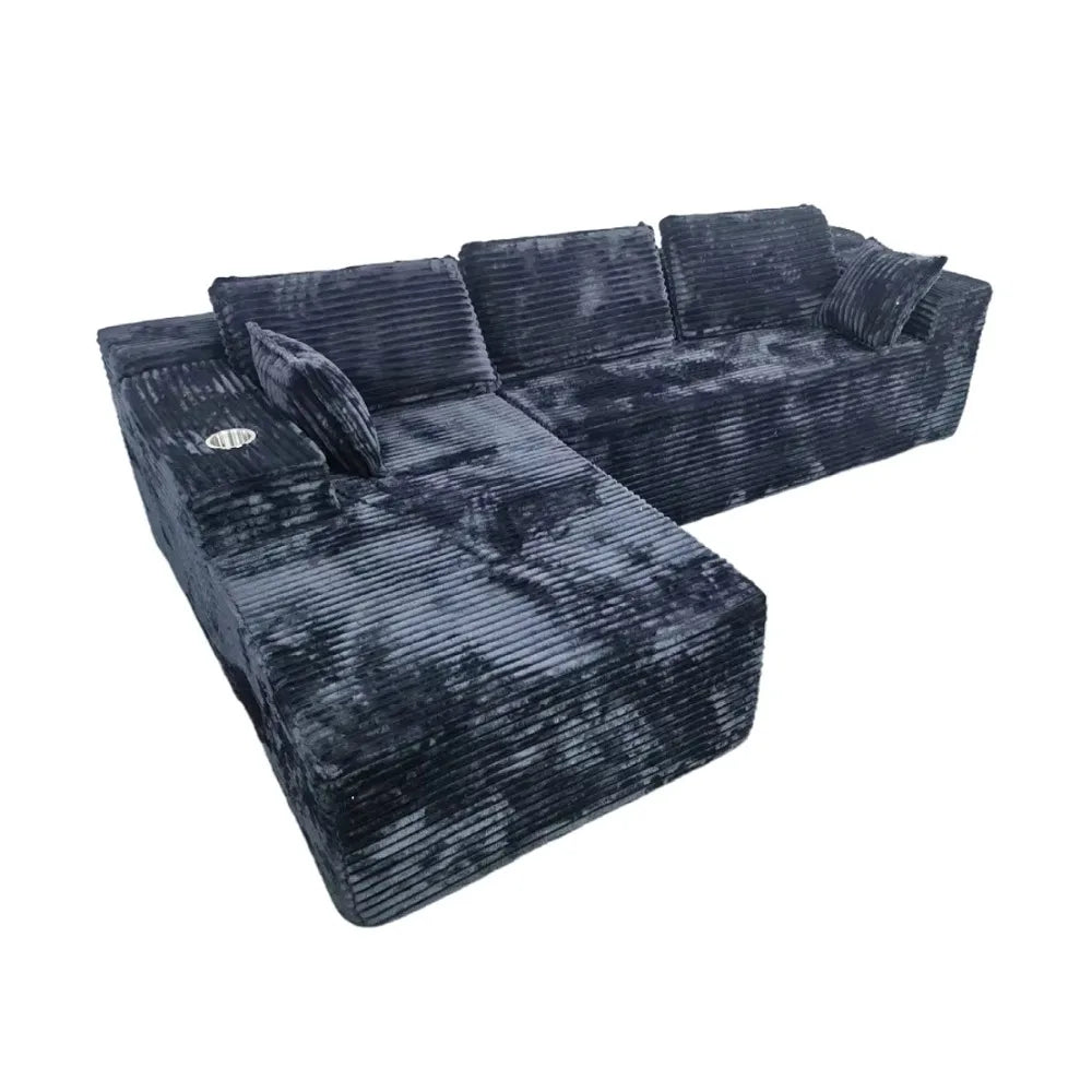 Vacuum Compression Living Room Boneless High Density Combination Foam Sofa Sofa Bed with Cup Holder