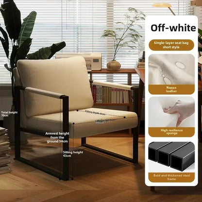 Single Casual Sofa Chair Iron Art Conference Office Negotiation Chair Desk Learning Computer Chair Sofa Chair
