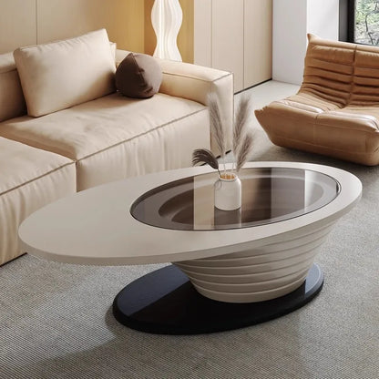 Round Designer Coffee Table Books Nordic Aesthetic Unique Coffee Table Glass Living Room Modern Mesa Auxiliar Salon Furniture