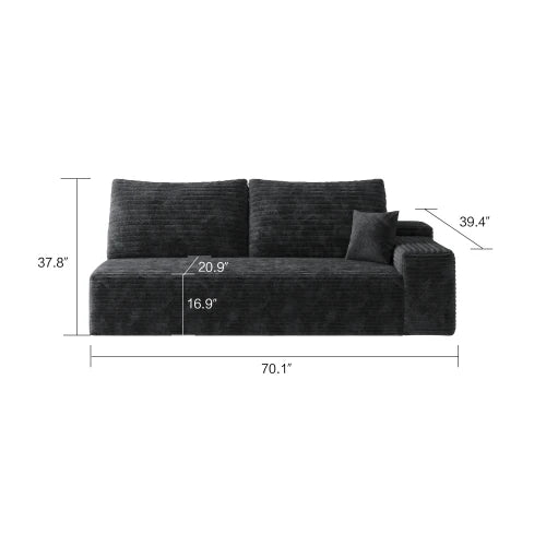 Cloud-style sectional sofa, with corduroy cover, fluffy memory foam cushions, easily assembled, modular recliner, large sofa set