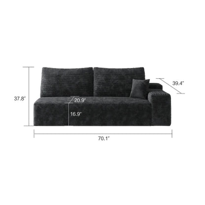 Cloud-style sectional sofa, with corduroy cover, fluffy memory foam cushions, easily assembled, modular recliner, large sofa set