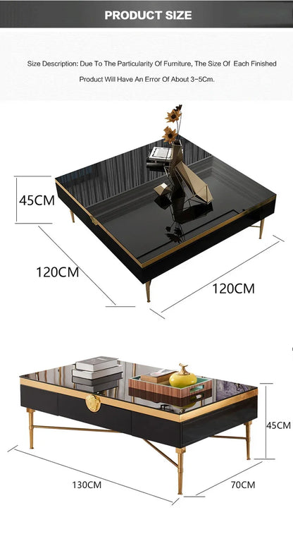 Modern Morocco New Classical Postmodern Square Stainless Steel Coffee Table Tea Table for Living Room