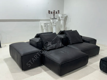 Black Chenille Fabric Sectional Living Room Module Sofas Set Sectional Floor Sofa Couch