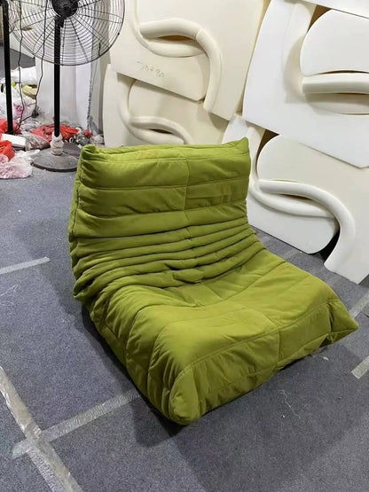 Lazy sofa, togo caterpillar sofa, light luxury, simple Internet celebrity creative chair, suede freehand space recliner