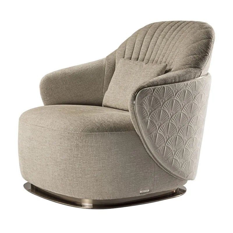 Italian light luxury design single sofa chair modern villa living room home fabric leisure chair9338