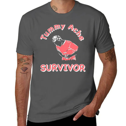 man cotton for shirt shirts Funny shirts Tummy t cotton T-Shirt graphic man for t t Ache Survivor man soft