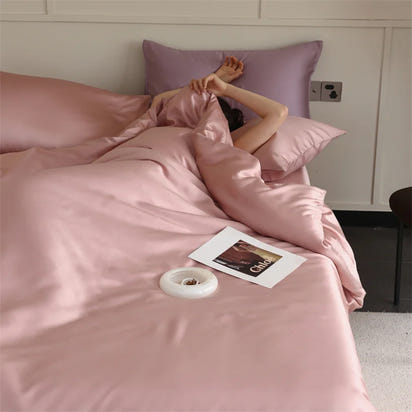 Mulberry Silk Bedding Set Luxury Natural 100% Silk Duvet Cover Set Bed Sheet Pillowcase Single Double Bedsheet King Queen Size