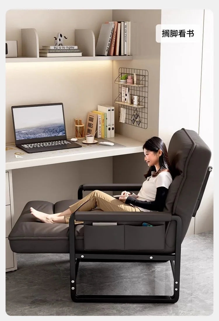Foldable Recliner Armchair Living Room Chair Nap Lounge Chair Office Sofa Chair Comfortable Ergonomic Adjustable Furniture