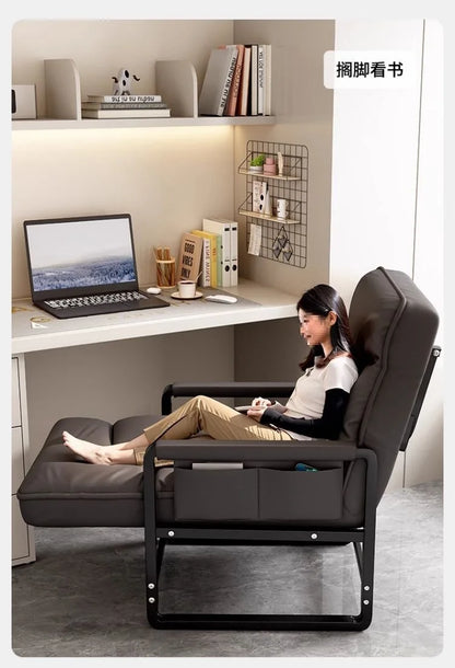 Foldable Recliner Armchair Living Room Chair Nap Lounge Chair Office Sofa Chair Comfortable Ergonomic Adjustable Furniture