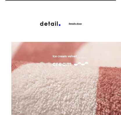 VIKAMA Cashmere Wash Back Carpet Machine Washable Ins Style Checkerboard Living Room Carpet Cloakroom Carpet Home Decoration