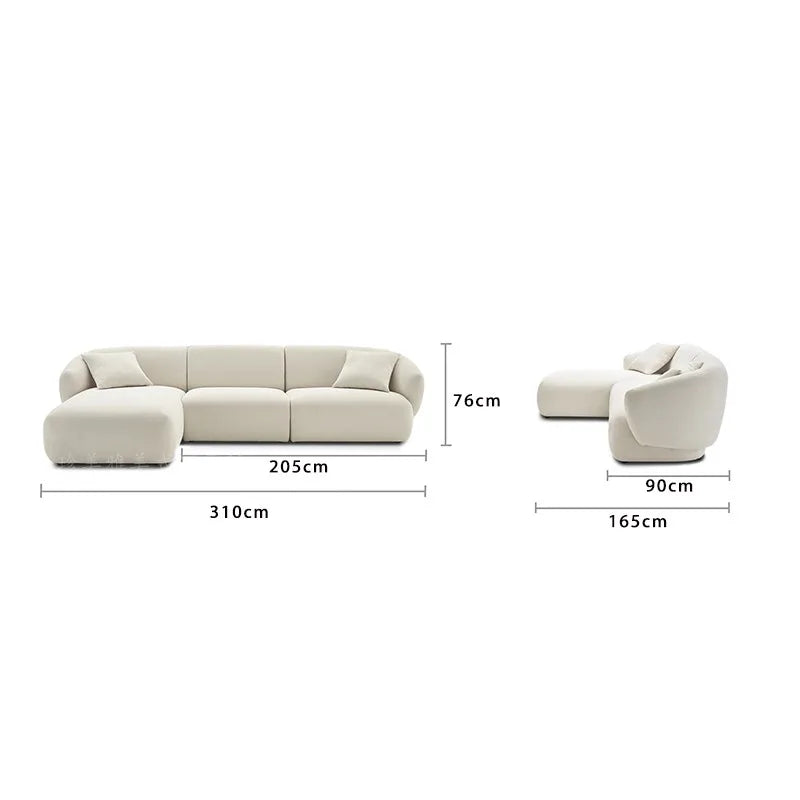 Italian light luxury cream style fabric sofa small apartment living room corner sofa new apartment