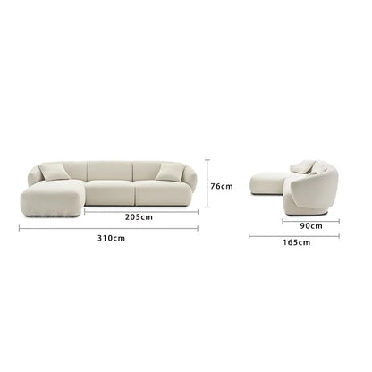 Italian light luxury cream style fabric sofa small apartment living room corner sofa new apartment