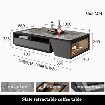 Extendable Nordic Luxury Coffee Table Multi Function Storage Sofa Modern Coffee Table Smart Design Beistelltisch Home Furniture
