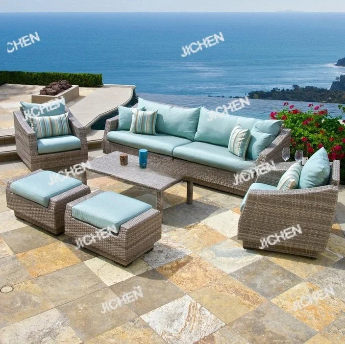 JCX Leisure Outdoor Rattan Furniture Modern Sofa Set