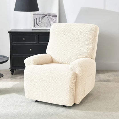 1/2/3 Seater Recliner Sofa Cover Jacquard Solid Color Stretch Couch Coushion Solid Color Sofa Slipcover for Living Room Home