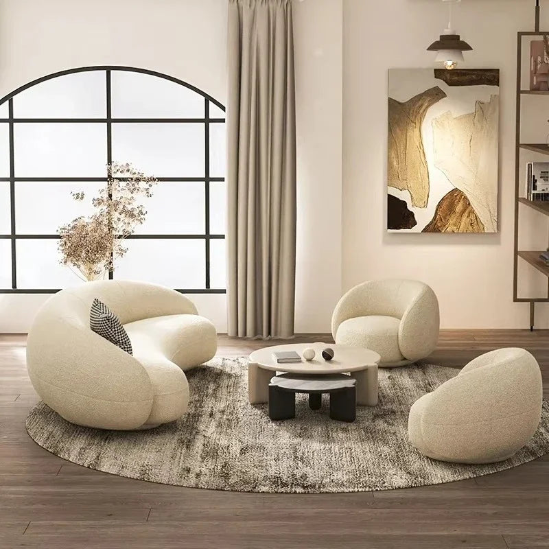 Hot Sales Nordic Style Living Room Special-shaped Sofa Curved Velvet Sofa
