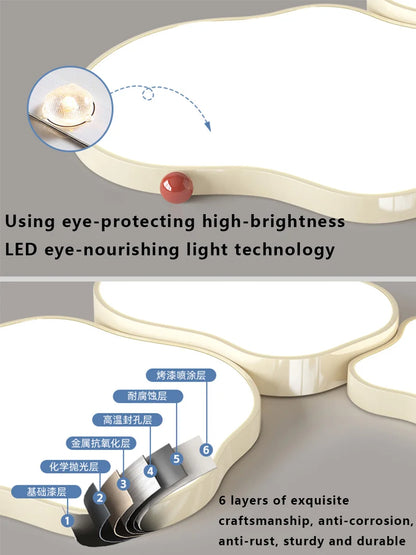Modern cloud ceiling lamp with remote control, suitable for living rooms，bedrooms, LED lighting fixture, home decoration