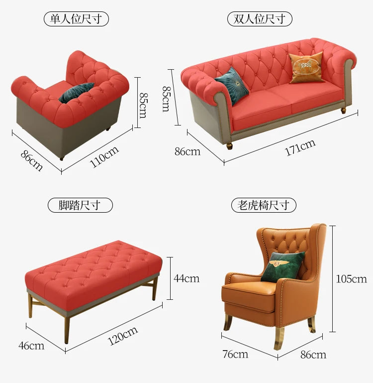Nordic Modern Leather Sofas Luxury Sectional Single Loveseat Lounge Couch 3 Piece Designer Divano Soggiorno Furniture Home