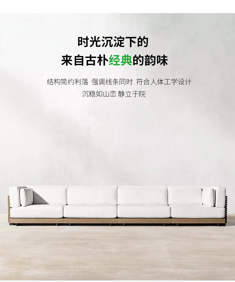Nordic, outdoor, sofa, hotel, coffee table, outdoor, open-air, villa, solid wood, sofa, combination, courtyard, furniture