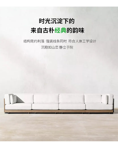 Nordic, outdoor, sofa, hotel, coffee table, outdoor, open-air, villa, solid wood, sofa, combination, courtyard, furniture