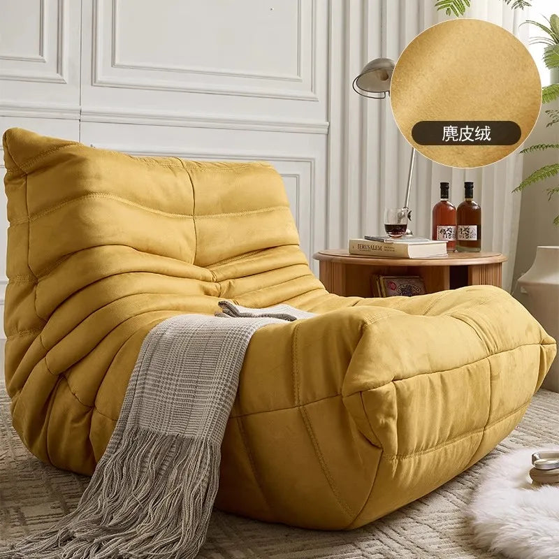 Caterpillar Togo Single Recliner Lazy Sofa Wabi-Sabi Style for Living Room Bedroom Balcony Leisure Reclining Sleep 78x103cm