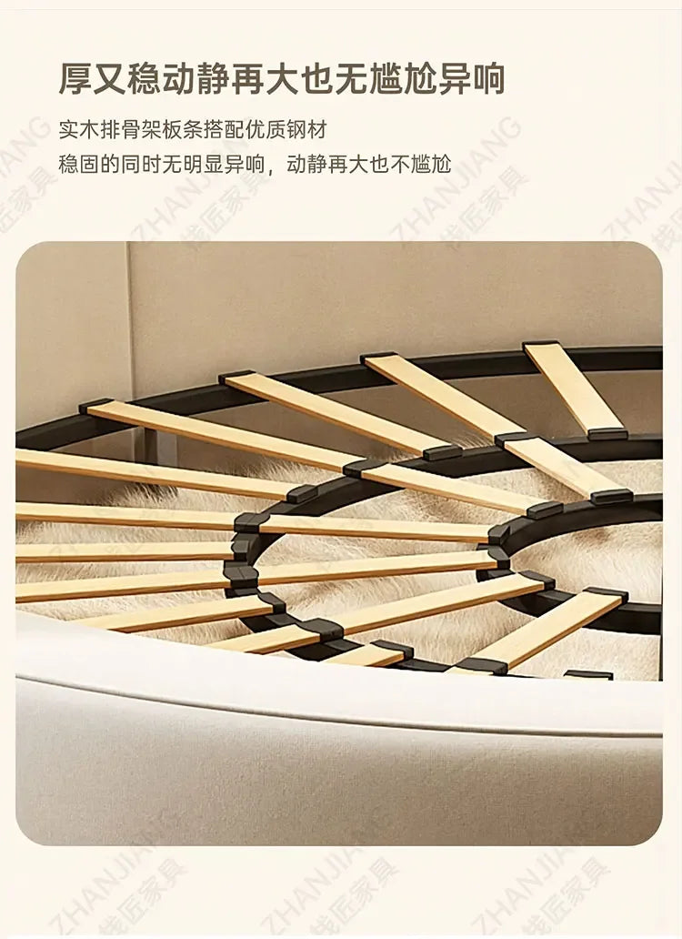 Round Confortable Bed Aesthetics Quality King Size Apartment Unique Bed Frame Modern Wedding Cama De Casal Bedroom