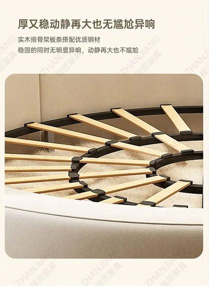 Round Confortable Bed Aesthetics Quality King Size Apartment Unique Bed Frame Modern Wedding Cama De Casal Bedroom