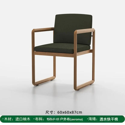 Outdoor solid wood sofa villa terrace rattan chair leisure combination furniture