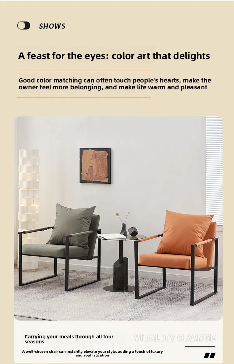 Modern Accent Chair Ergonomic Lounge Chair with Carbon Steel Frame Breathable Comfort for Living Room Bedroom Office Cafe