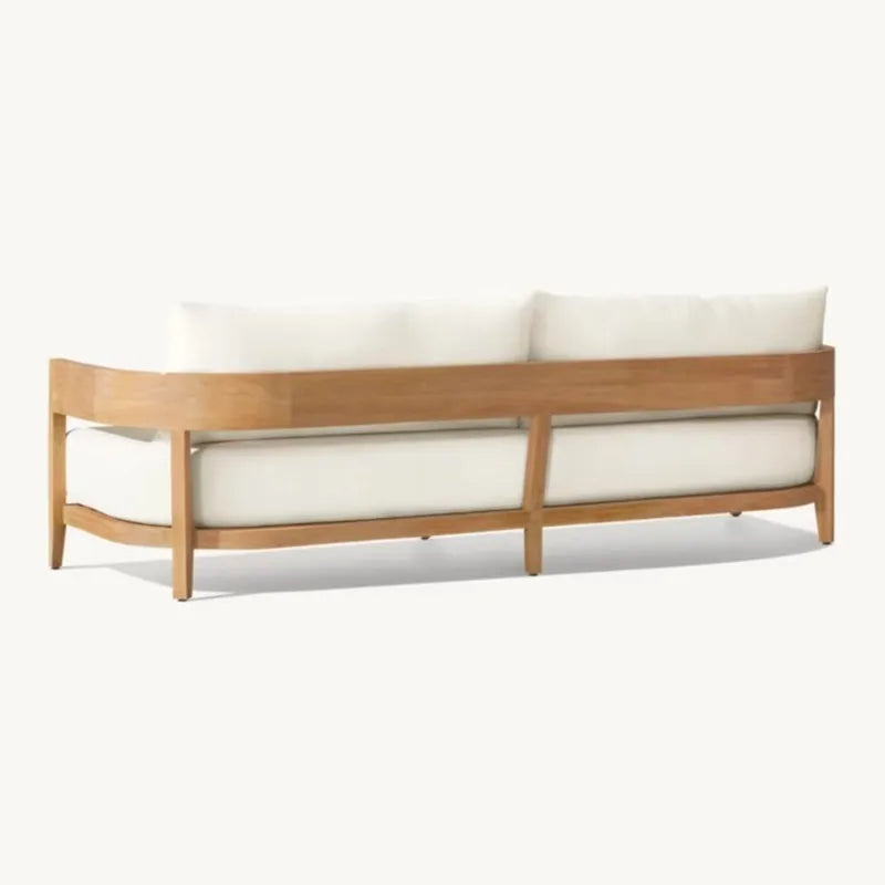 Outdoor Garden Sofas Patio Balcony Outside Couch Teak Wood Garden Furniture Sofa with Cushion Sofa