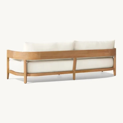 Outdoor Garden Sofas Patio Balcony Outside Couch Teak Wood Garden Furniture Sofa with Cushion Sofa