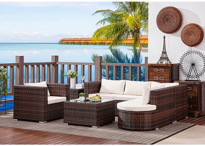 Outdoor sofa leisure balcony set combination villa courtyard sales office lazy rattan furniture small apartment rattan sofa