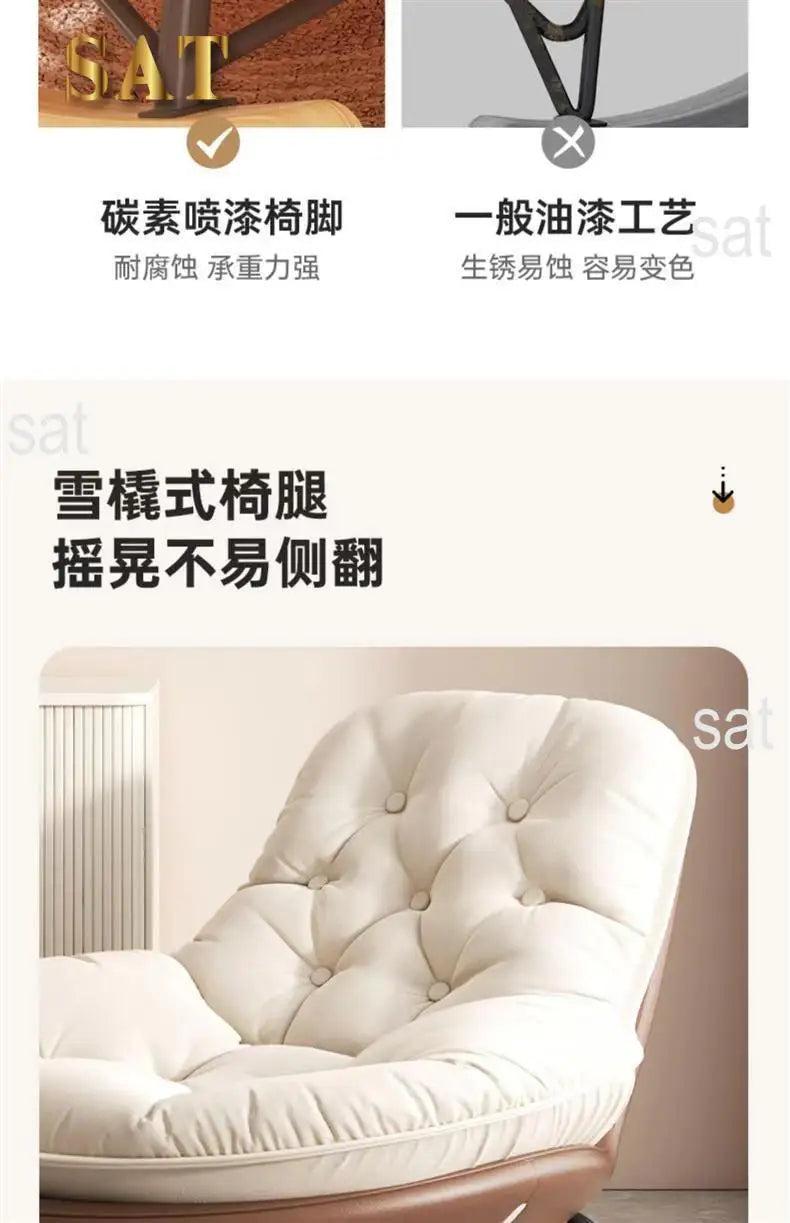 ！@!@Recliner Comfortable Thickened Wood Penguin Rocking Chair Living Room Bedroom Balcony Home Leisure Lazy Sofa Style for Singl
