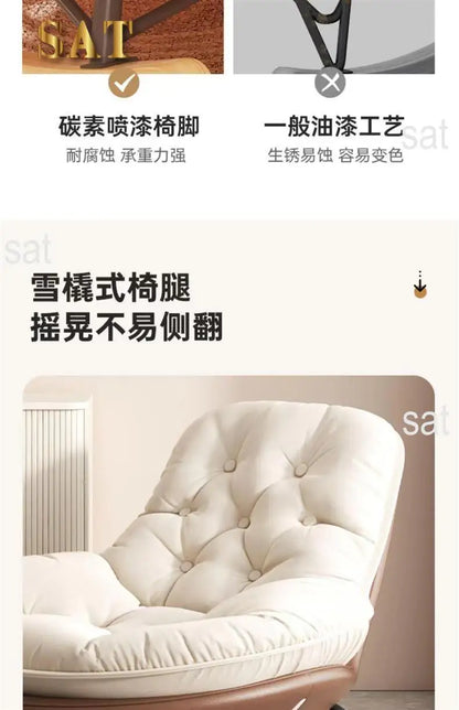 ！@!@Recliner Comfortable Thickened Wood Penguin Rocking Chair Living Room Bedroom Balcony Home Leisure Lazy Sofa Style for Singl