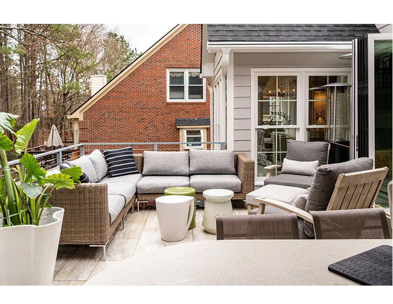Nordic Outdoor Sofa - Round Rattan-Style Corner Set For Courtyards, Balconies, And Hotels Sun-Resistant