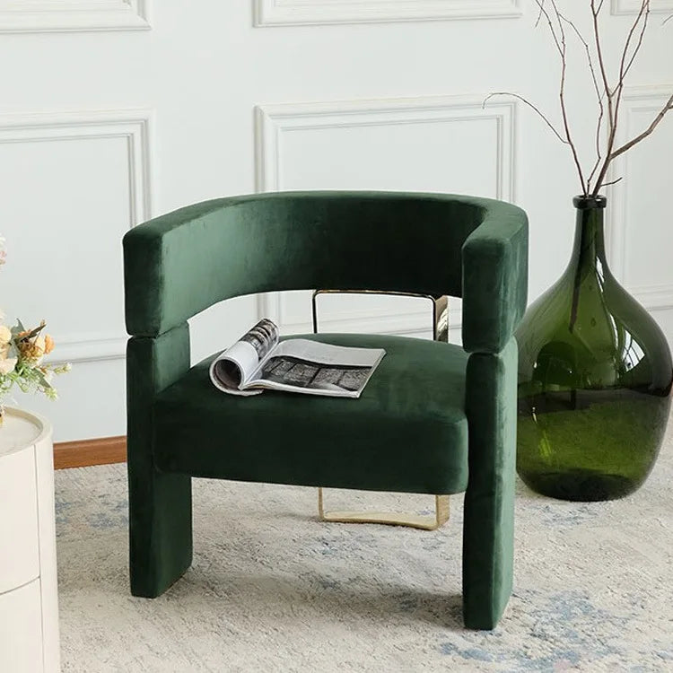 Modern simple fabric negotiation leisure sofa chair designer single  Internet celebrity  Nordic metal leisure chair
